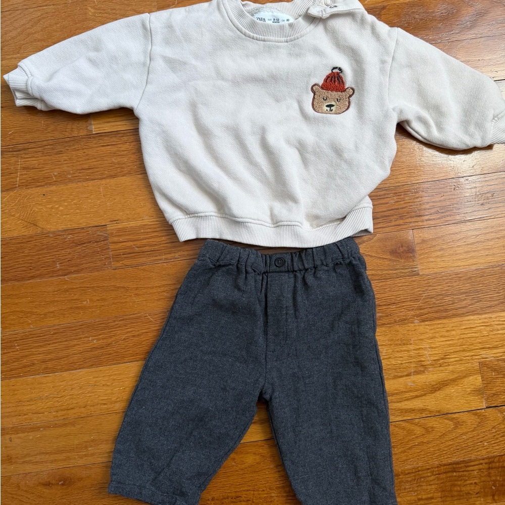 Zara Boys Sweatshirt and Pants Outfit